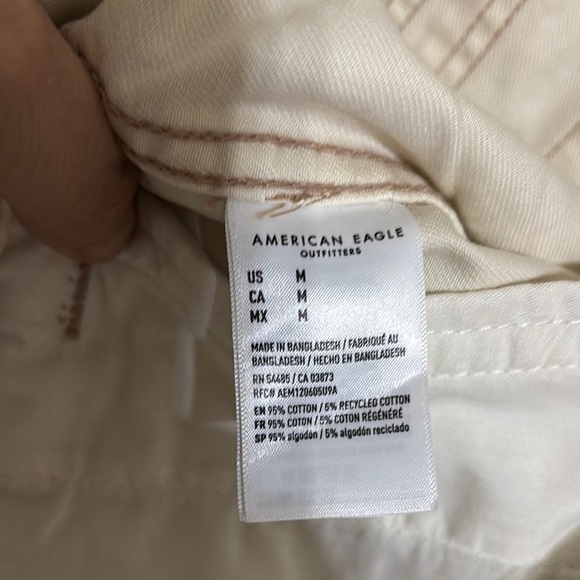American Eagle Boyfriend Denim Jacket Women's Size M Bone Cream - Picture 8 of 9